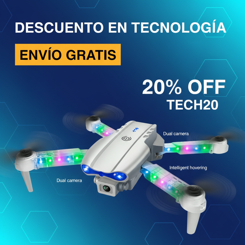 Banner TECH20 com drone e frete grátis destacado